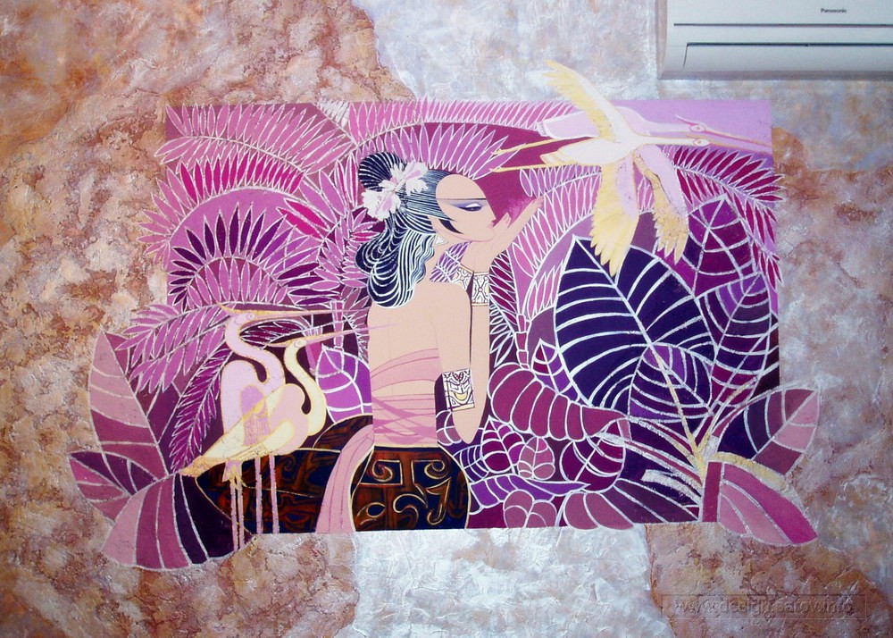 Роспись на венецианской штукатурке